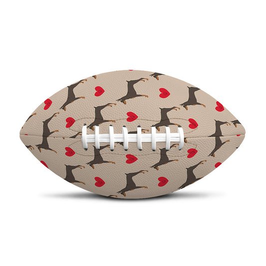 Love Dobermann Pattern Print Rugby Ball