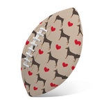 Love Dobermann Pattern Print Rugby Ball