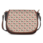 Love Dobermann Pattern Print Saddle Bag