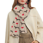 Love Dobermann Pattern Print Scarf