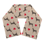 Love Dobermann Pattern Print Scarf