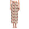 Love Dobermann Pattern Print Side Slit Maxi Skirt