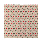 Love Dobermann Pattern Print Silk Bandana