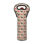 Love Dobermann Pattern Print Single Neoprene Wine Tote
