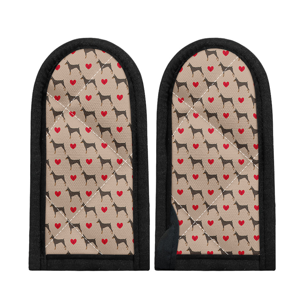 Love Dobermann Pattern Print Skillet Handle Cover