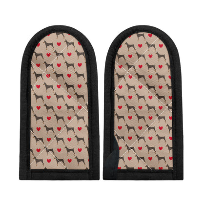 Love Dobermann Pattern Print Skillet Handle Cover