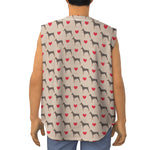 Love Dobermann Pattern Print Sleeveless Baseball Jersey