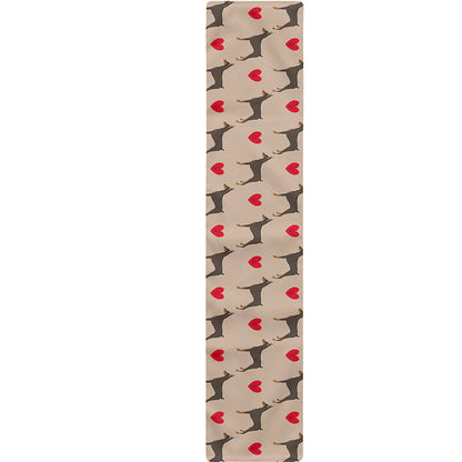 Love Dobermann Pattern Print Table Runner