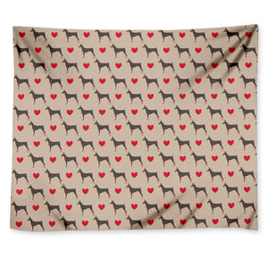 Love Dobermann Pattern Print Tapestry