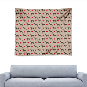 Love Dobermann Pattern Print Tapestry