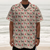 Love Dobermann Pattern Print Textured Short Sleeve Shirt