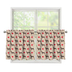 Love Dobermann Pattern Print Tier Curtains