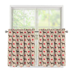 Love Dobermann Pattern Print Tier Curtains