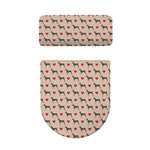 Love Dobermann Pattern Print Toilet Lid And Tank Cover Set
