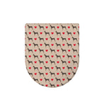 Love Dobermann Pattern Print Toilet Lid Cover