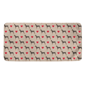 Love Dobermann Pattern Print Towel