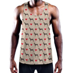 Love Dobermann Pattern Print Training Tank Top