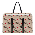 Love Dobermann Pattern Print Utility Tote Bag