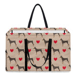 Love Dobermann Pattern Print Utility Tote Bag