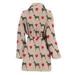 Love Dobermann Pattern Print Women's Bathrobe