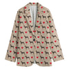 Love Dobermann Pattern Print Women's Cotton Blazer