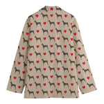 Love Dobermann Pattern Print Women's Cotton Blazer