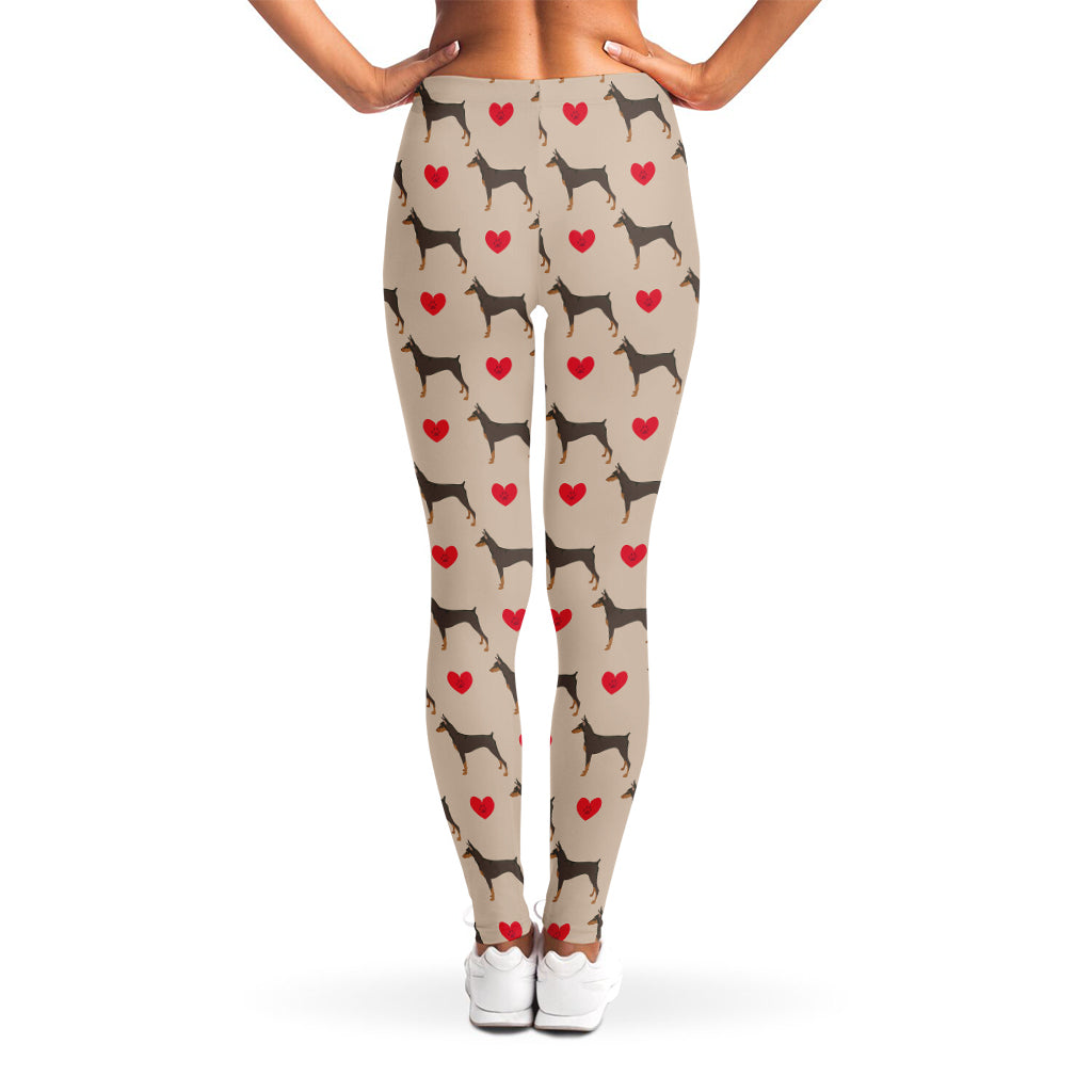 Love Dobermann Pattern Print Women's Leggings