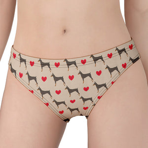 Love Dobermann Pattern Print Women's Panties