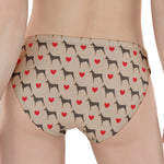 Love Dobermann Pattern Print Women's Panties