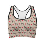 Love Dobermann Pattern Print Women's Sports Bra