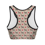 Love Dobermann Pattern Print Women's Sports Bra