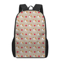 Love English Bulldog Pattern Print 17 Inch Backpack