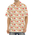 Love English Bulldog Pattern Print Aloha Shirt