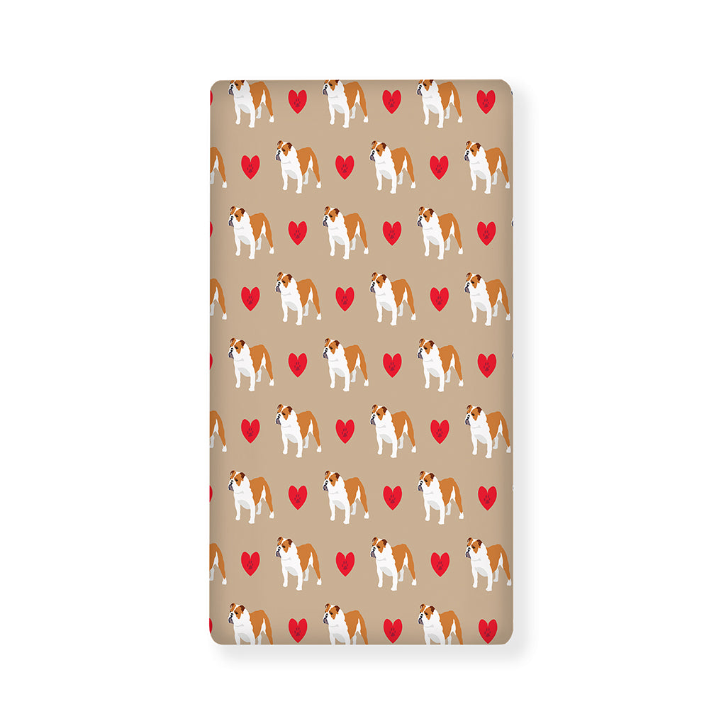 Love English Bulldog Pattern Print Baby Crib Sheet
