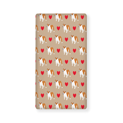 Love English Bulldog Pattern Print Baby Crib Sheet