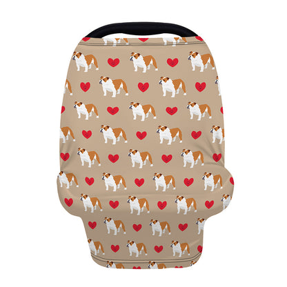 Love English Bulldog Pattern Print Baby Seat Cover
