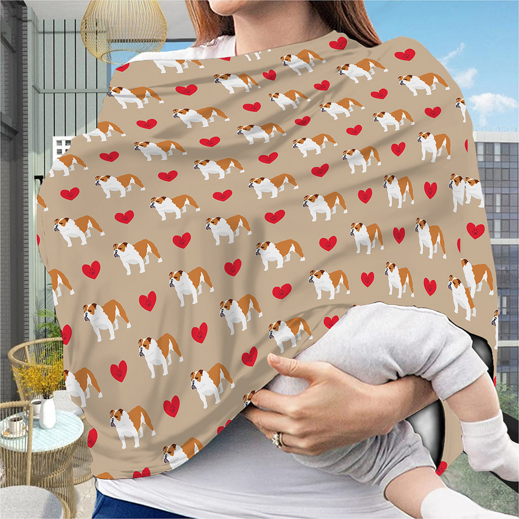 Love English Bulldog Pattern Print Baby Seat Cover