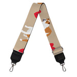 Love English Bulldog Pattern Print Bag Strap