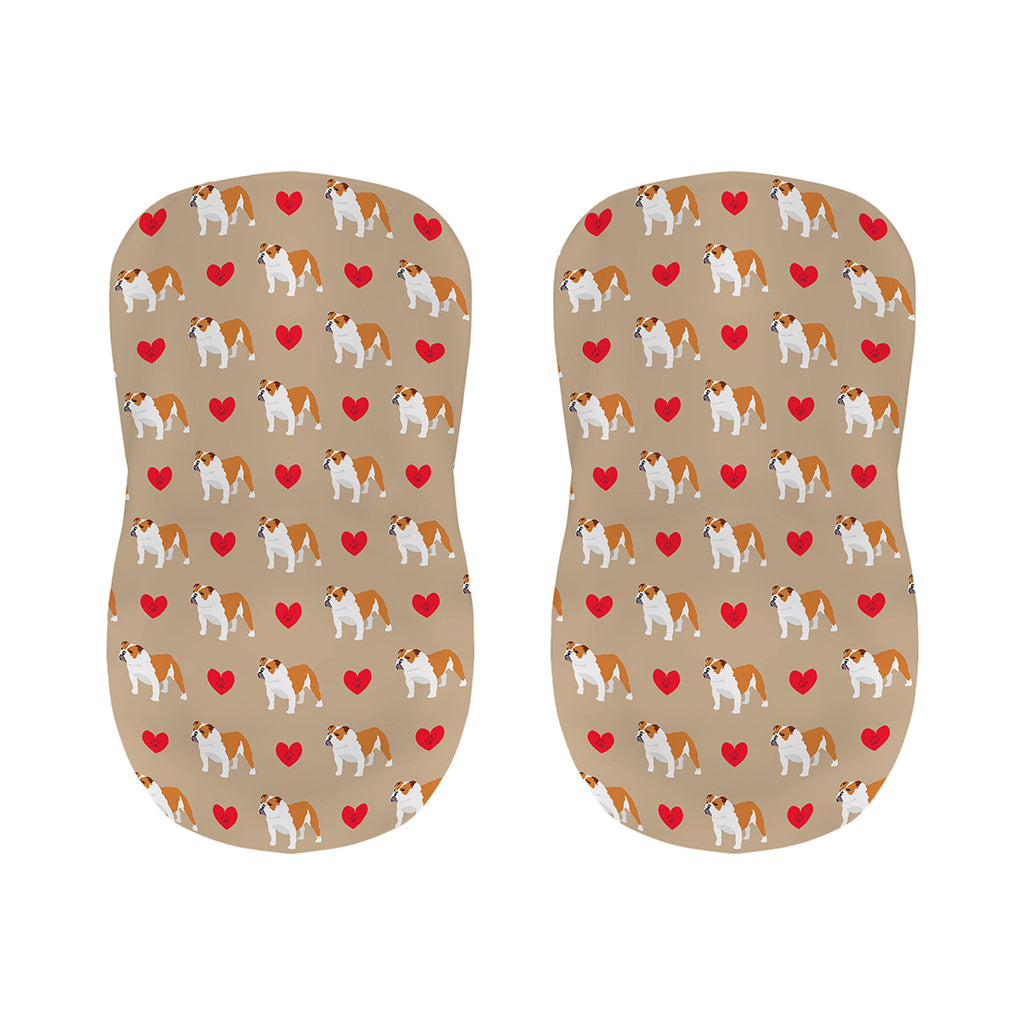 Love English Bulldog Pattern Print Bar Stool Covers