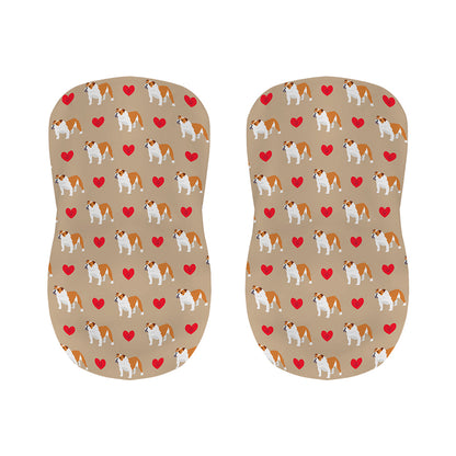 Love English Bulldog Pattern Print Bar Stool Covers
