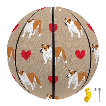 Love English Bulldog Pattern Print Basketball