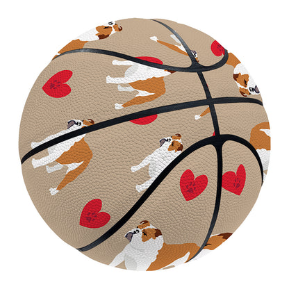 Love English Bulldog Pattern Print Basketball