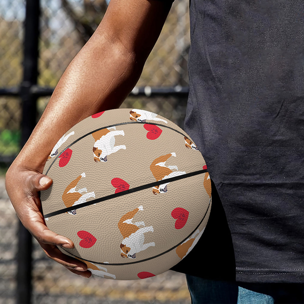 Love English Bulldog Pattern Print Basketball