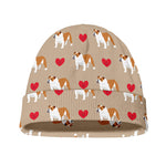 Love English Bulldog Pattern Print Beanie