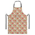 Love English Bulldog Pattern Print Bib Apron With Pocket