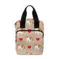 Love English Bulldog Pattern Print Bible Tote Bag