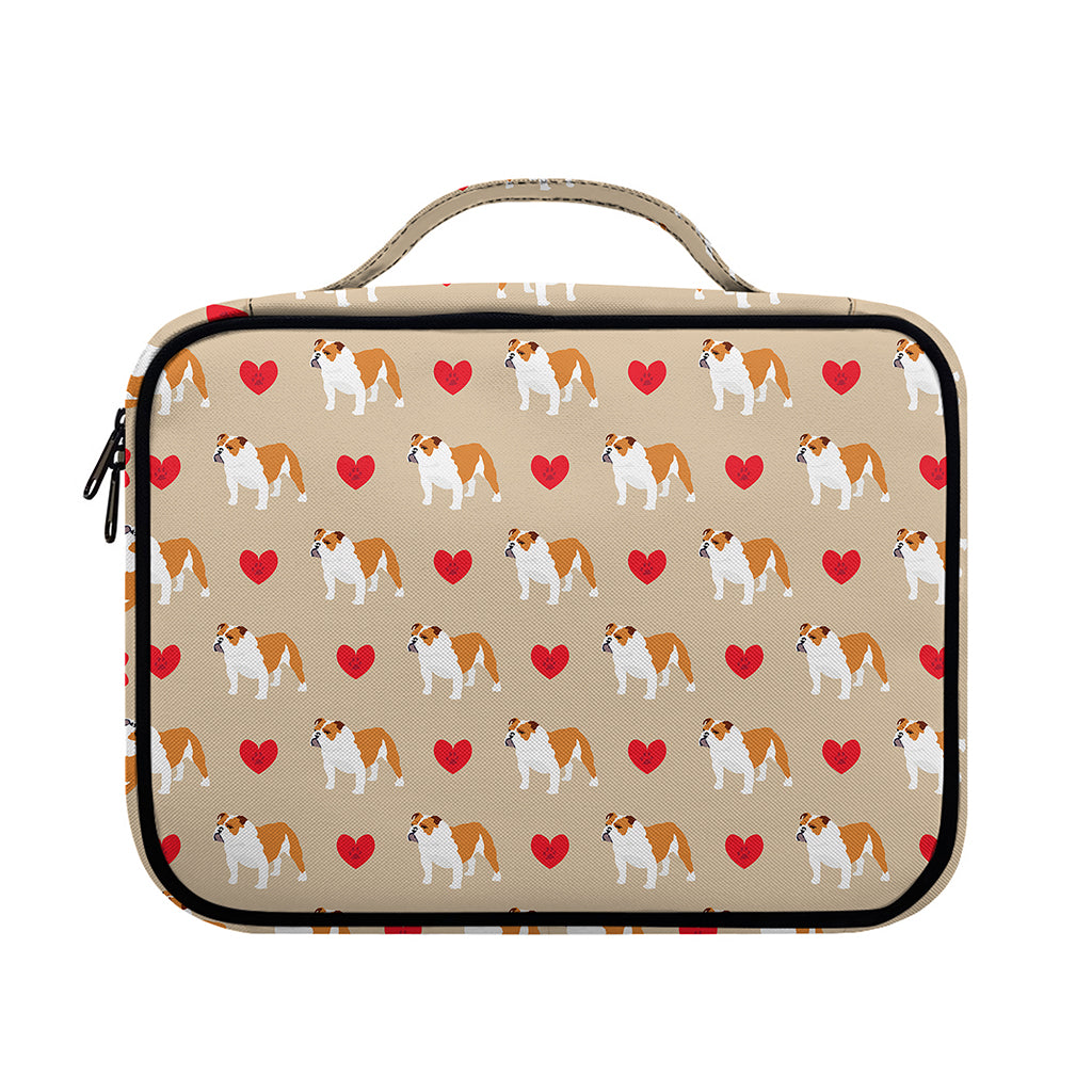 Love English Bulldog Pattern Print Briefcase Bible Bag