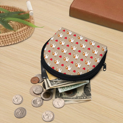 Love English Bulldog Pattern Print Coin Purse