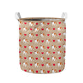 Love English Bulldog Pattern Print Collapsible Laundry Basket