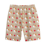 Love English Bulldog Pattern Print Cotton Shorts